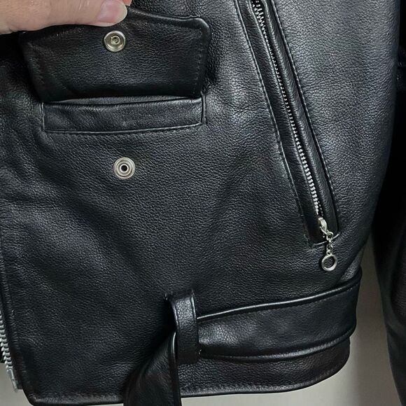 Ladies Leather Moto Jacket Open Road Sz 38 Motorcycle Zip Out Liner Insulated - Picture 5 of 10